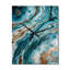 Horloge murale abstraite demi-cercle en marbre bleu et or IV-98990841