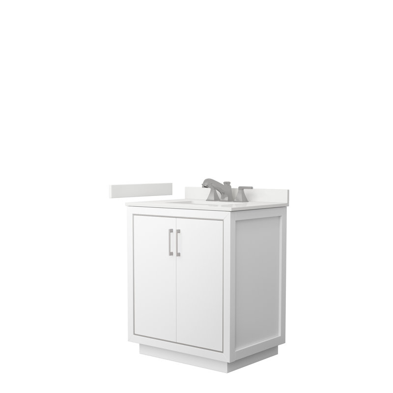 30'' W Single Vanity, WDX13347, White, Brushed Nickel