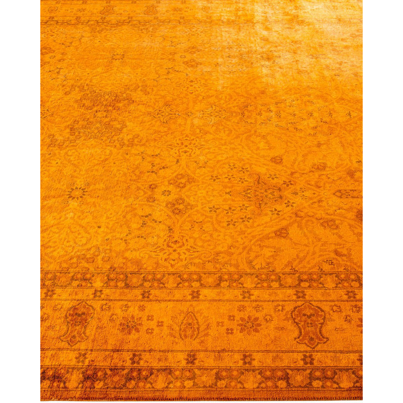 Coram One-of-a-Kind Rectangle 6' 3" X 14' 9" New Age Runner Wool Area Rug Orange