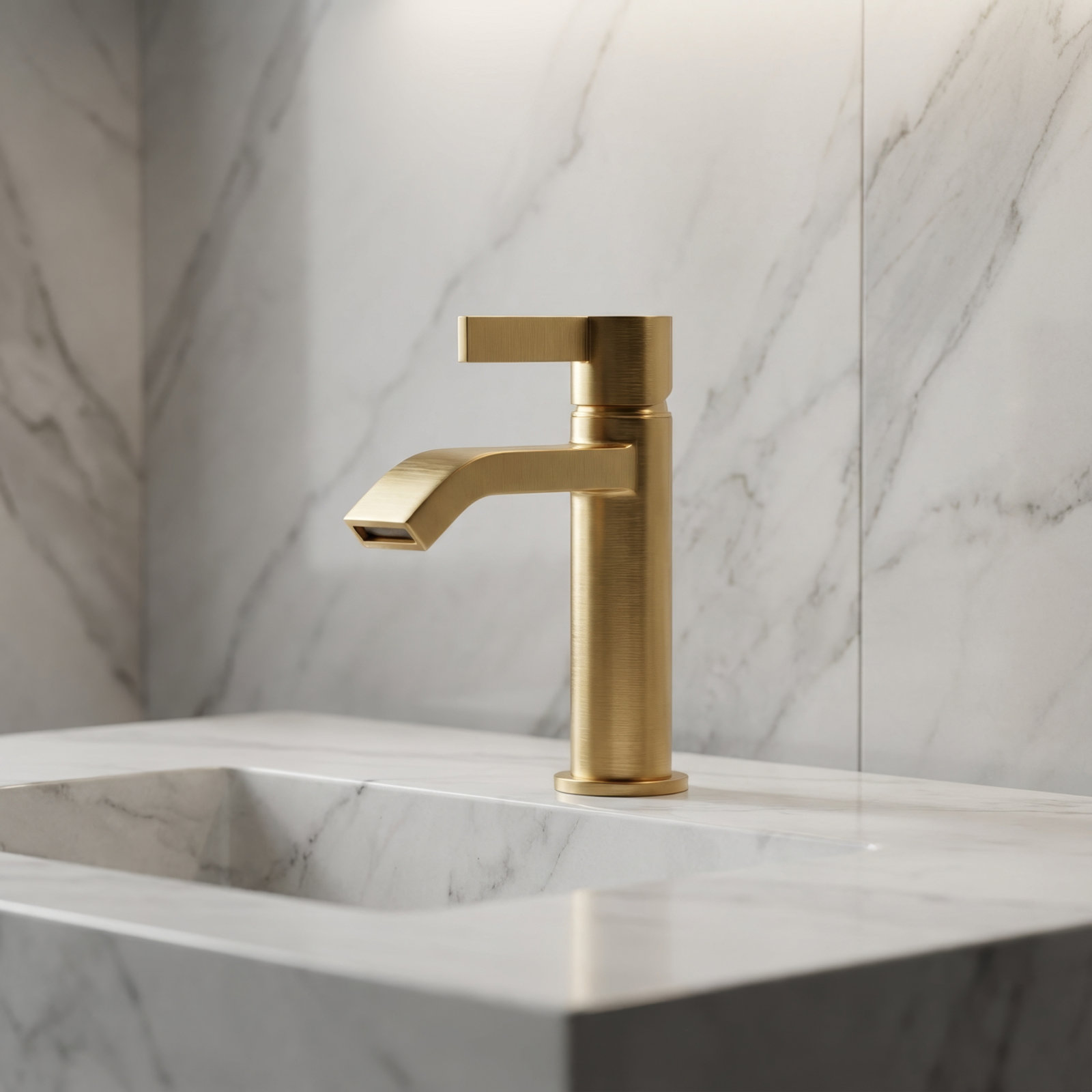 Single-handle Bathroom Faucet, Brushed Gold