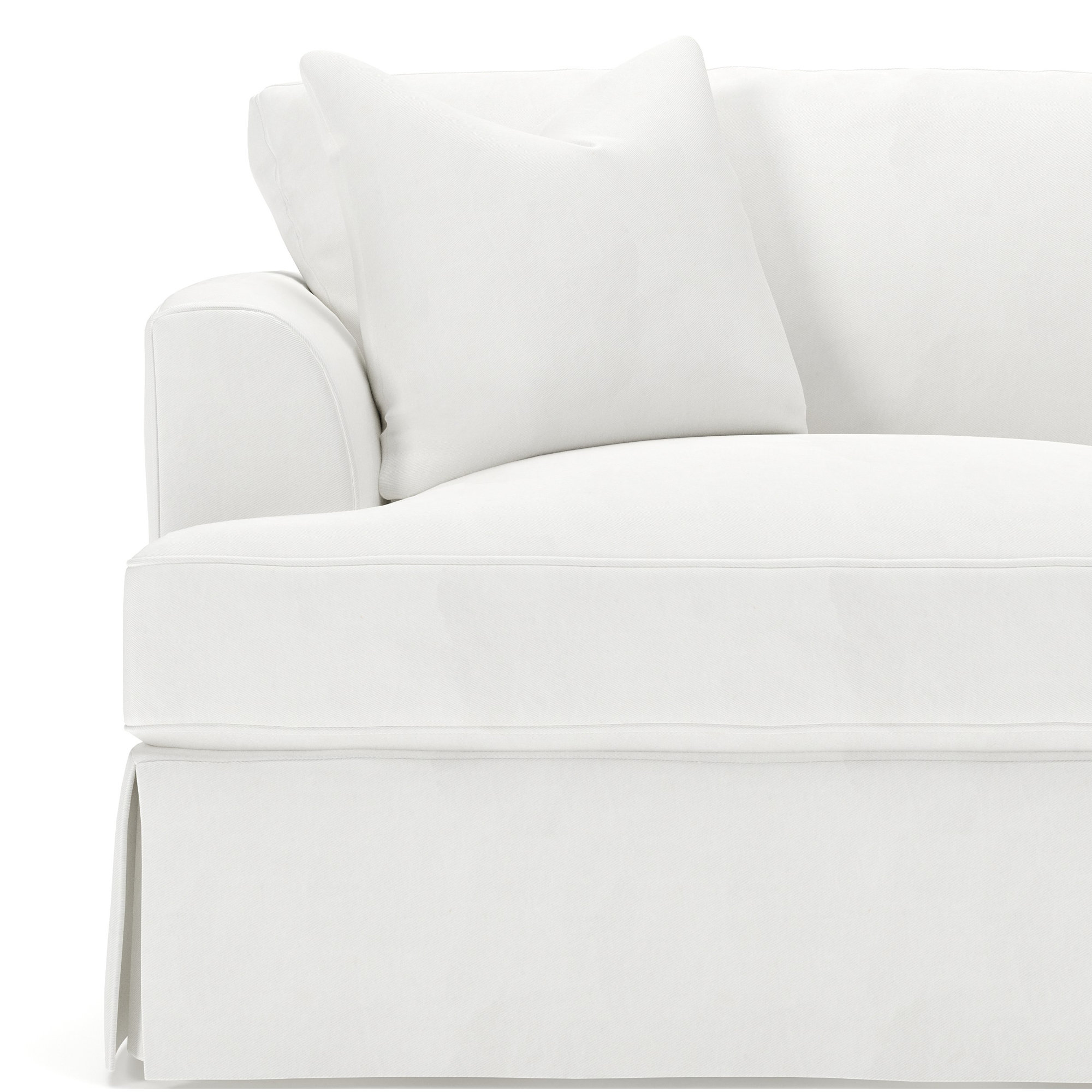 Lucia 4 - Piece Slipcovered L-Sectional, Classic Bleach White Twill, Right Hand Facing