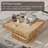 Modern Square Fluted Solid Wood Coffee Table