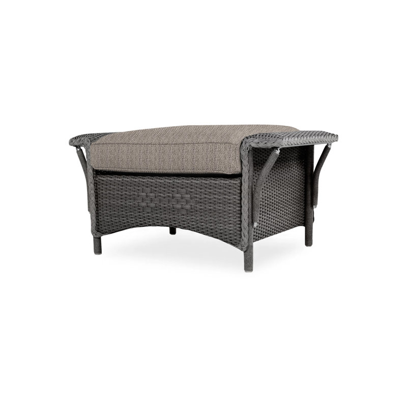 Nantucket Outdoor Ottoman, Charcoal, Woodgrain Ash