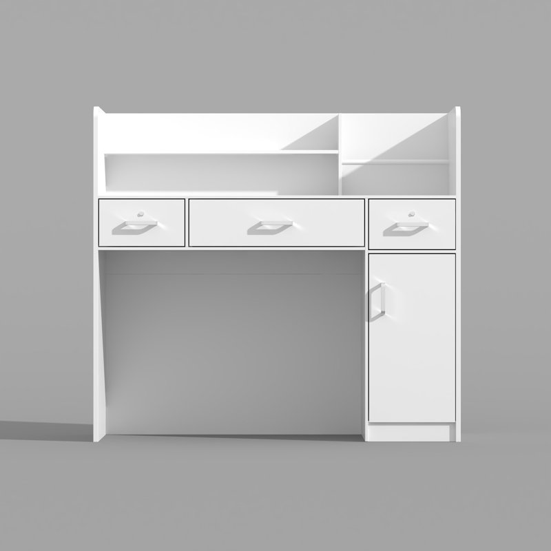 Modern Dual-Colour Reception Desk With Storage And Sleek Design