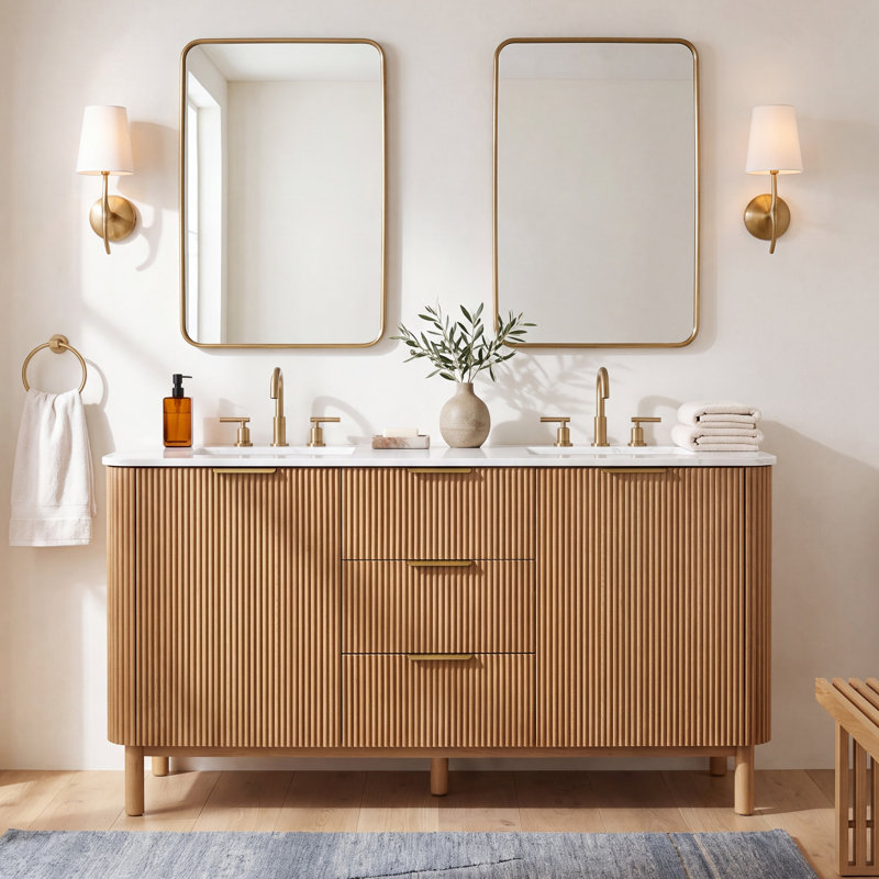 Nova 66" Marble Top Double Sink Vanity