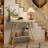 40.5" Narrow Industrial Console Table, 2-Tier Metal Frame ,Golden White-849440080