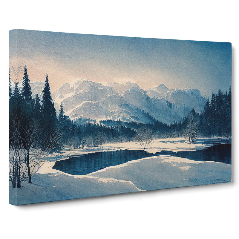 Winter Mountain Landscape Vol.1 - Wrapped Canvas, 35cm H x 50cm W x 3cm D