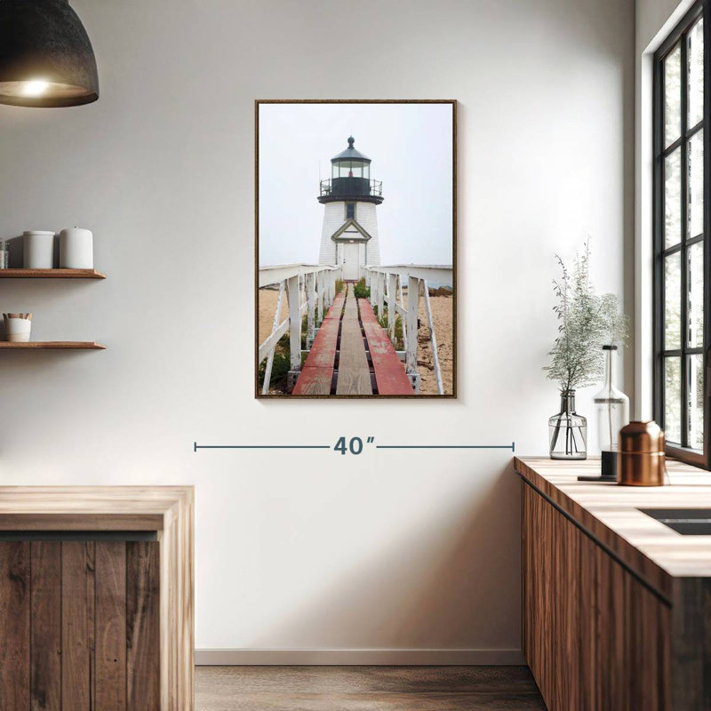 Phare de Brant Point, 25" x 37", Floating Frame Walnut