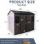 Remise extérieure en résine 8 x 6 pi avec deux fenêtres, porte verrouillable, plancher imperméable pour le jardin (brun-118823268