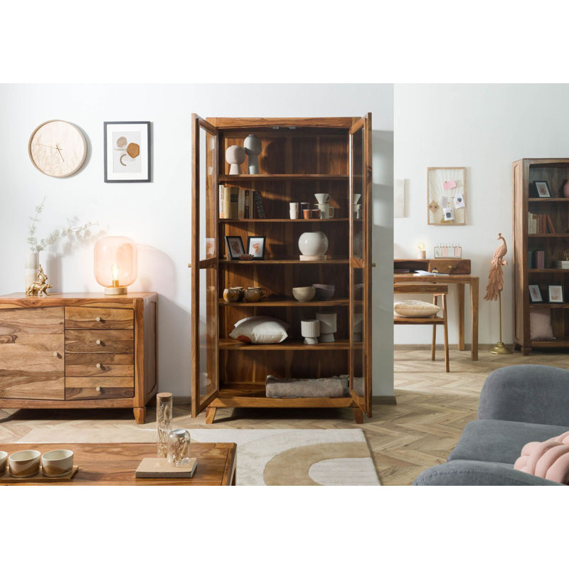 Ancona Display Cabinet, Brown Lacquered