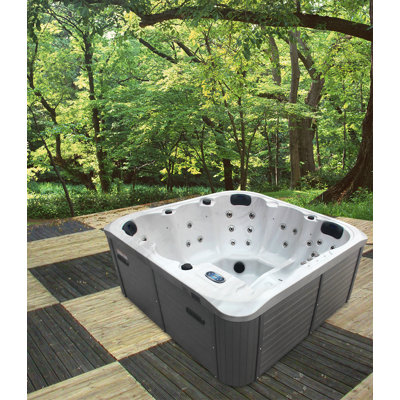 Freeport Park® Karg 220 Volt 56 - Jet Acrylic Square Standard (Hardwired) Hot Tub