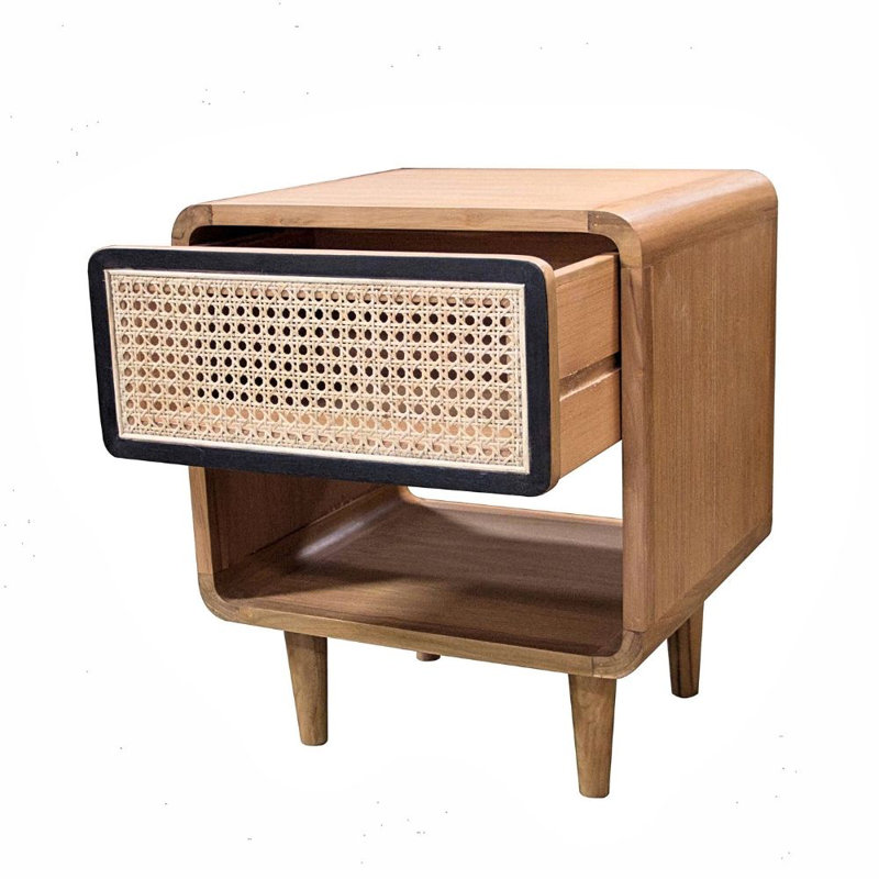Berm 50cm W Solid Wood Bedside Table