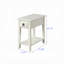 Table d'appoint Jacaranda - finition blanche avec tiroir de rangement, tablette inférieure, pieds droits, table d'appoint polyvalente pour la maison