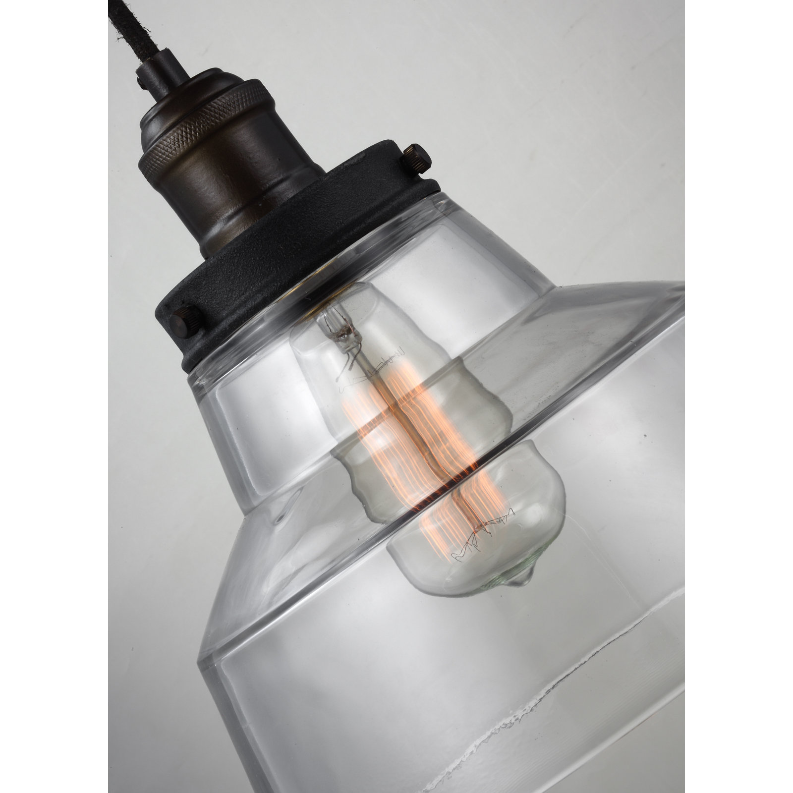 Topanga Single Light Glass Dimmable Pendant, Painted Aged Brass/Dark Weathered Zinc