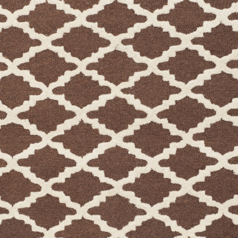 Cannen Hand Tufted Wool Geometric Rug, Round 6'