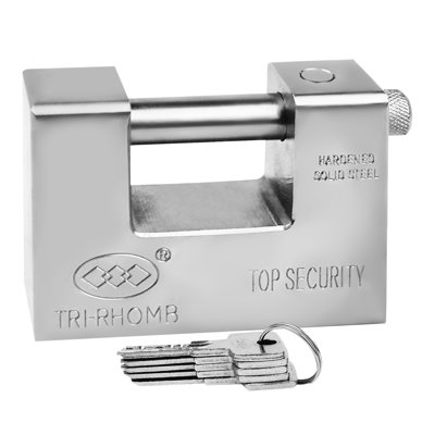 3.7in/94mm D-Shaped Heavy Duty Security Padlock w/ 5 Key Padlock Storage Safety