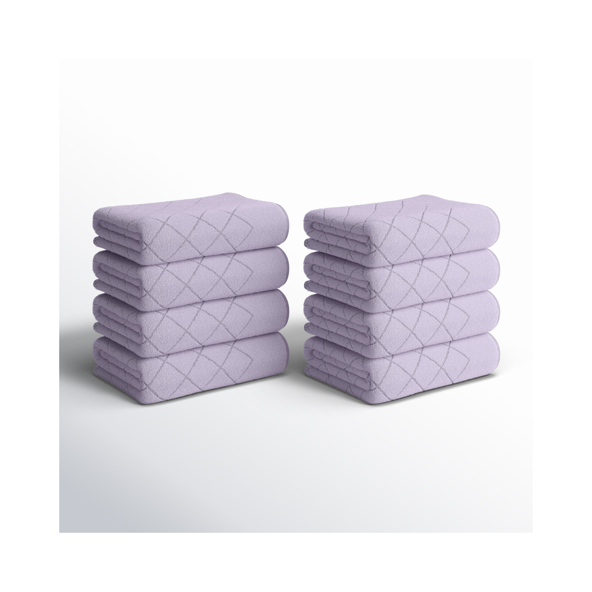 Estevan Geometric Turkish Cotton Wash Towels, Lilac