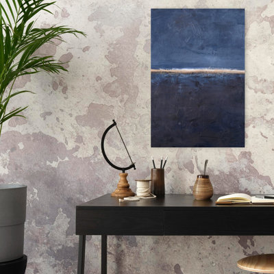 Bordure bleue, art abstrait minimaliste