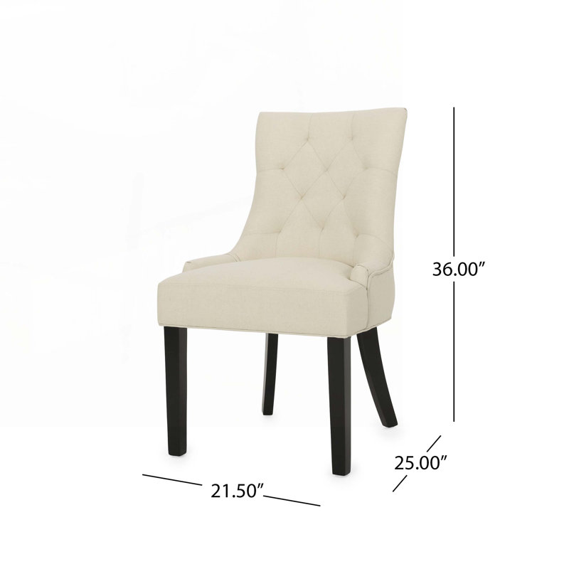 Chaise d'appoint rembourrée Wynsum, Ivoire ivoire