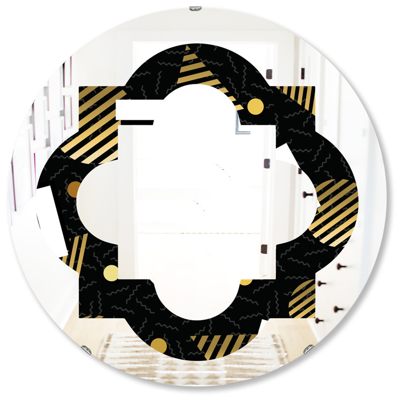 Miroir mural quadrilobe éclectique, 31,5 po x 31,5 po