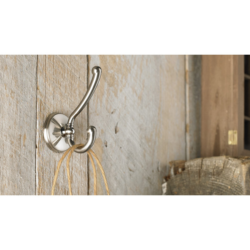 Transitional Metal Wall Hook, Brushed Nickel