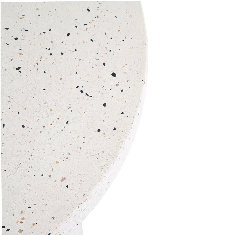 Table d'appoint d'extérieur H 24 po MGO Terrazzo, blanc