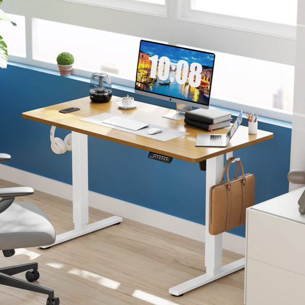 Gilman Home Office Height Adjustable Standing Desk The Twillery Co. Size: 27.5 H x 48 W x 24 D, Color (Top/Frame): White/White