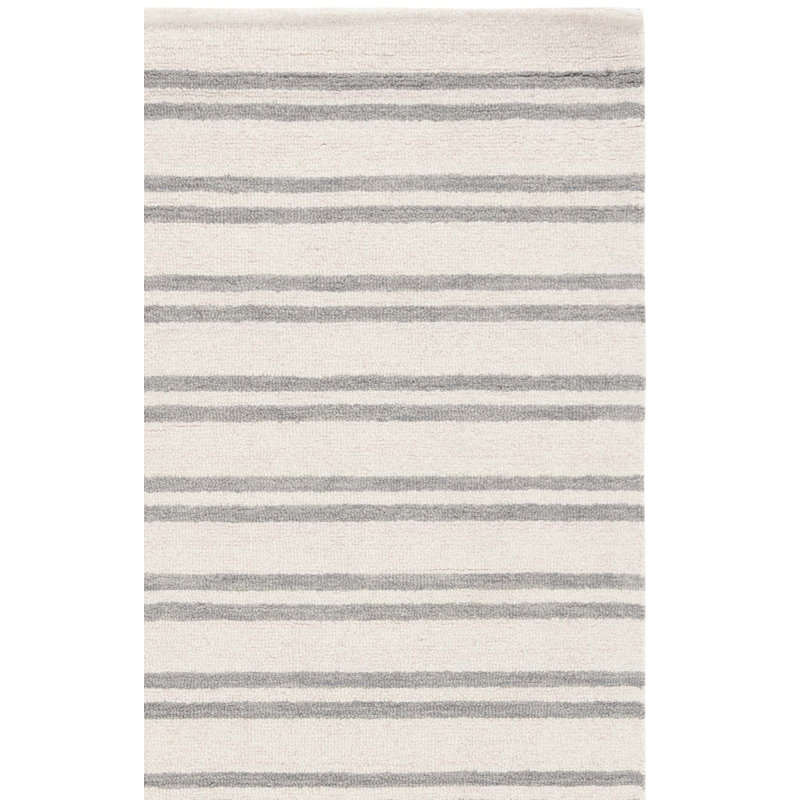 Mataram Hand Tufted Wool And Cotton With Latex Striped Rug, Square 6'