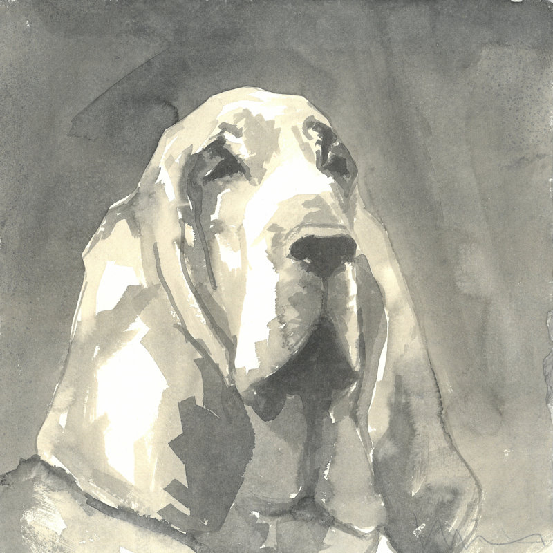 Sepia Modern Dog II by A Very Modern Dog - Wrapped Canvas Painting, 30cm H x 30cm W