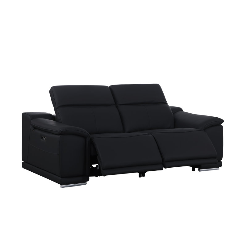 Causeuse en cuir Divanitalia, Noir