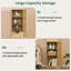 Armoire de rangement en rotin avec tablettes réglables