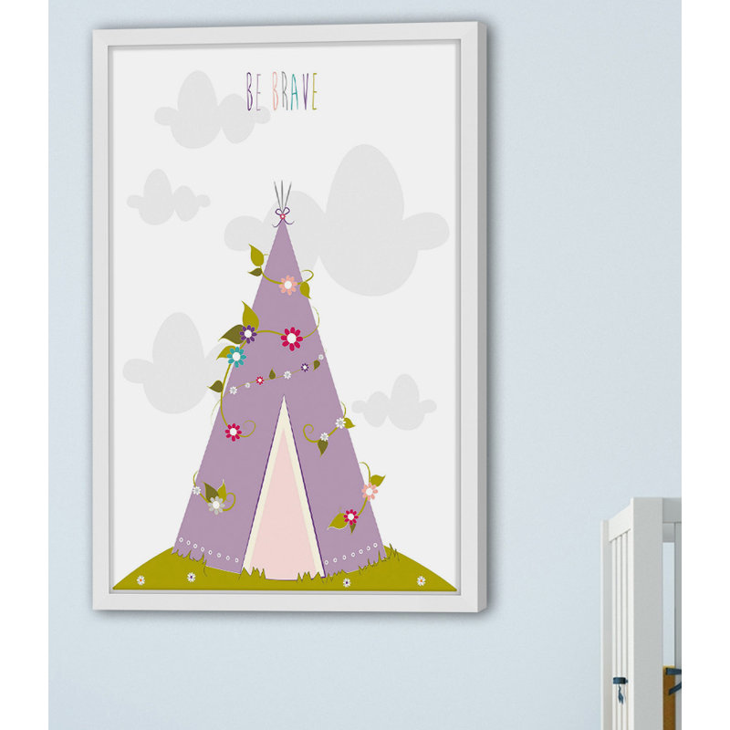 «Floral Tee Pee», reproduction encadrée, H 30 po x l 20 po