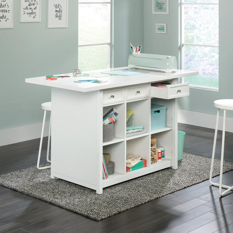 Teannan 59.45'' x 30.00'' Craft Table, White