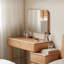 Coiffeuse avec miroir lumineux, 4 tiroirs, 1 chaise