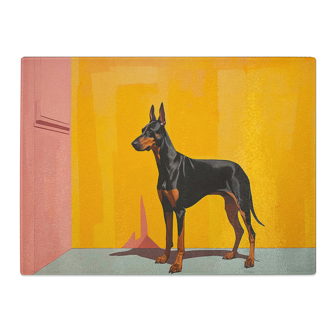 Doberman Minimalism  Glass Chopping Board