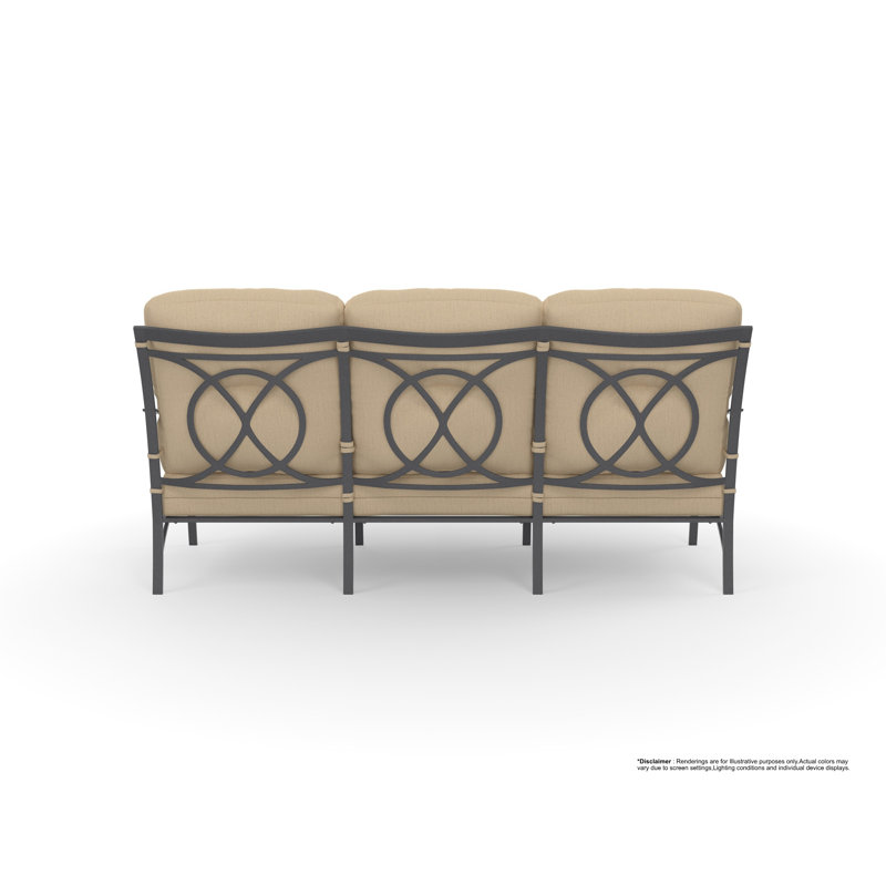 Pasadera Outdoor 3 - Seat Patio Sofa, Sensory Granite, Graphite