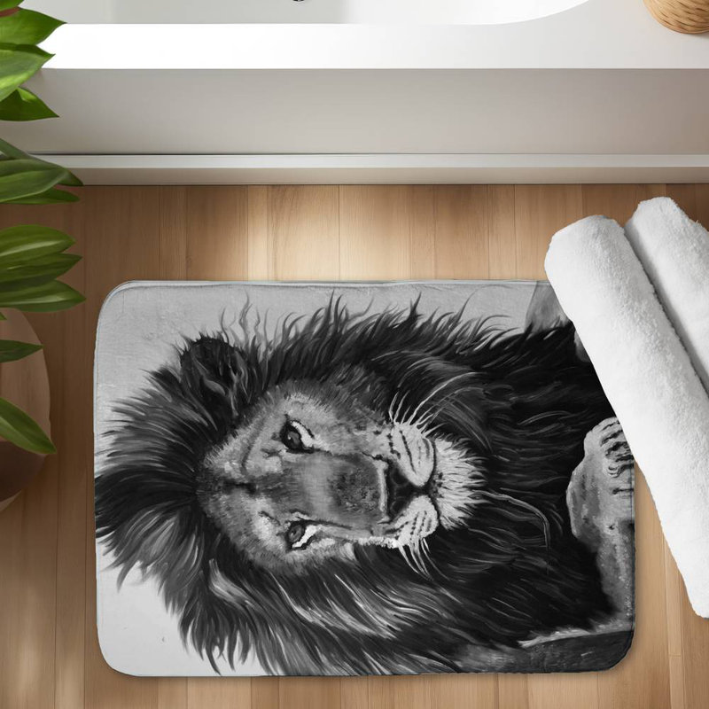 The lion king Bath Mat with Non-Slip Backing - Quick Dry Memory Foam Bathroom Rug - Absorbent - Modern Plush Spa-Style - Machine Washable