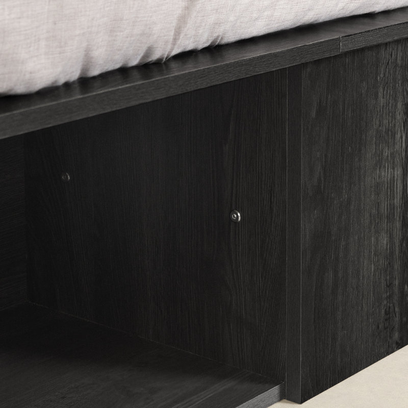 Gray Oak Full Captain's Bed with Storage Drawers