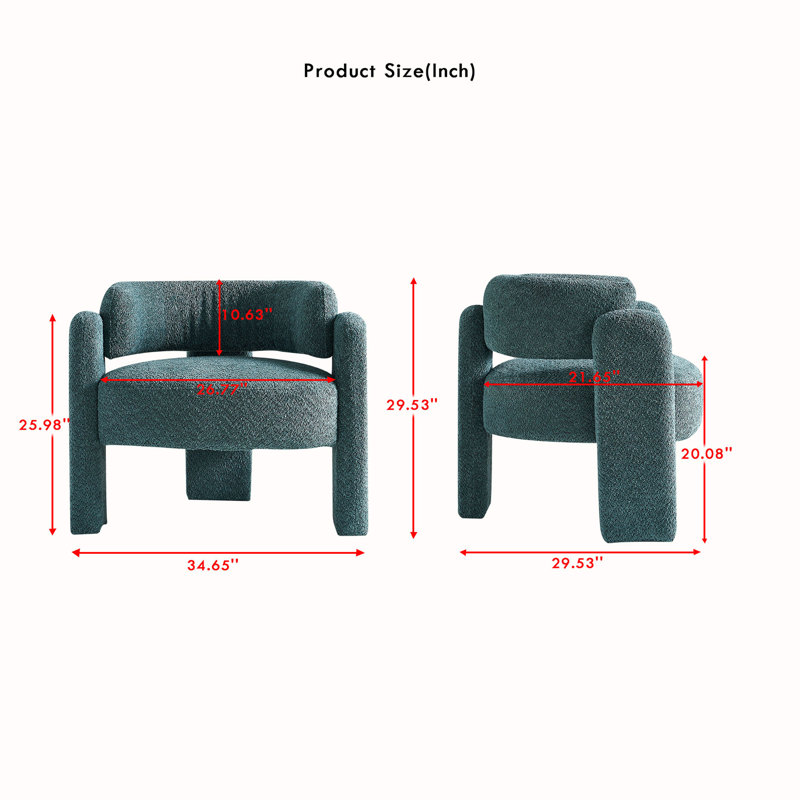 Fauteuil avec repose-pieds de 29,53 po Delabra, Boucle verte