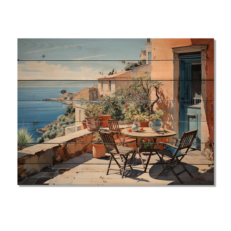 La Dolce, côte italienne IV sur bois, H 10 po x l 20 po x P 0,78 po