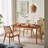 Modern Rectangular Glass Wickerwork Solid Wood Dining Table-1382654895