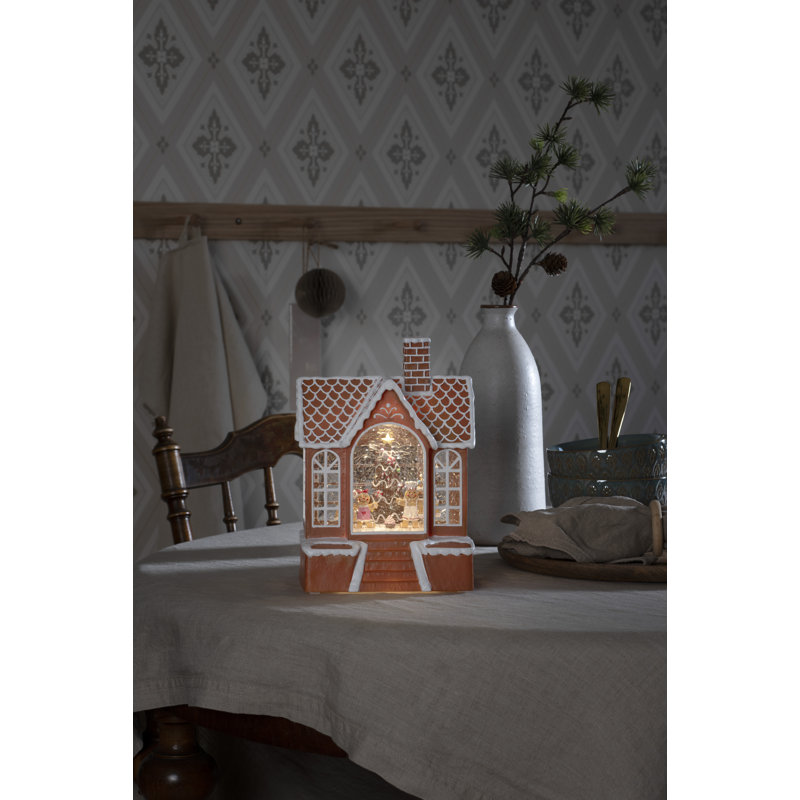 Water Lantern Ginger Bread House Battery Operated with Timer