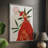 Vestido Rojo II Framed Print - Solid Wood-683763633