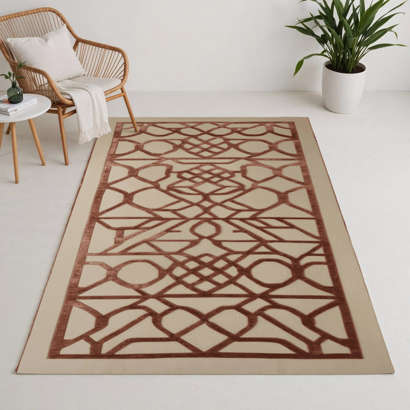 Tapis intérieur et extérieur beige Trellis, Rectangle 9 pi x 12 pi
