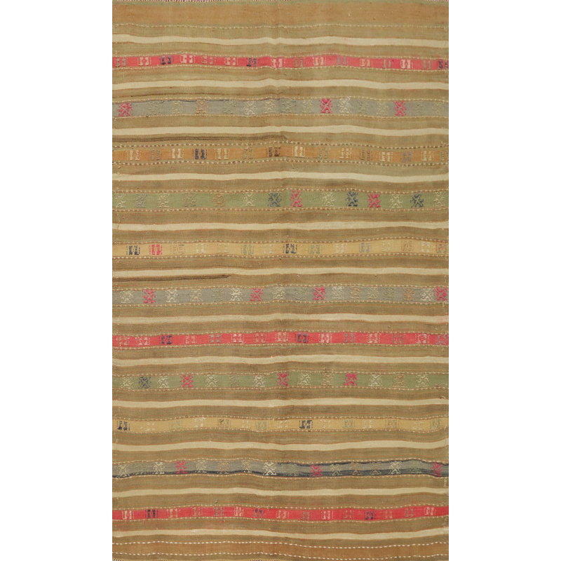 Tapis rayé en laine Kilim