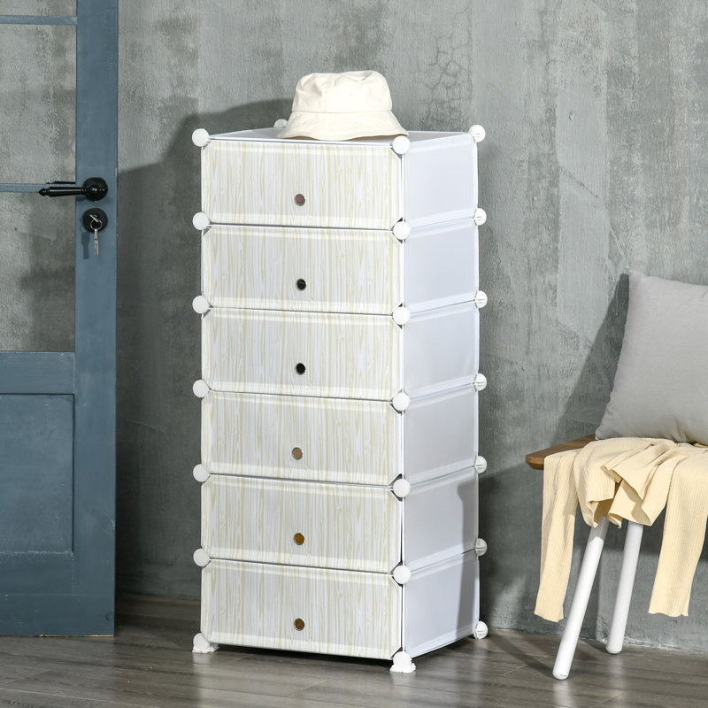 6 Pair Shoe Storage Box, White