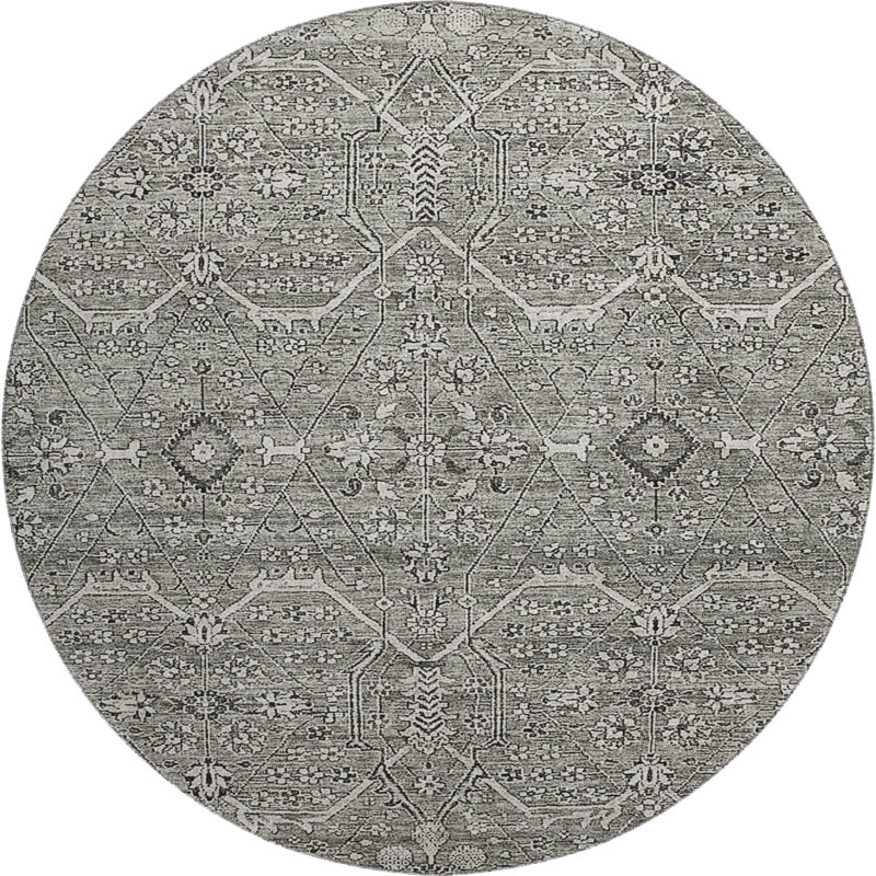 Premium Machine Washable Barry AMF1223 Panel Rug, Round 8'