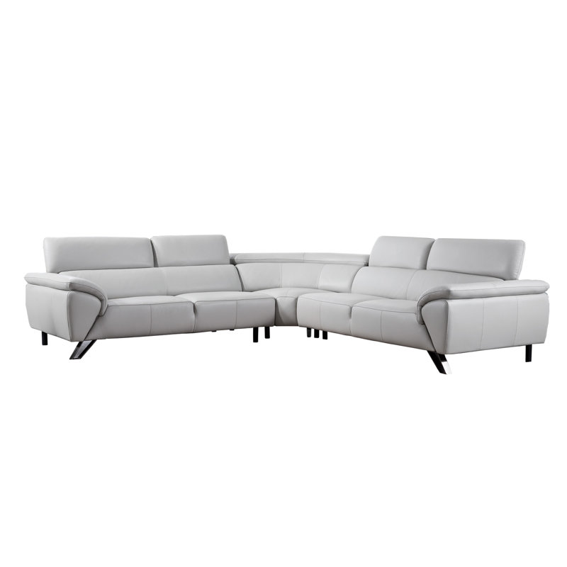 Canapé modulaire d’angle modulaire en cuir véritable 119 "Elona