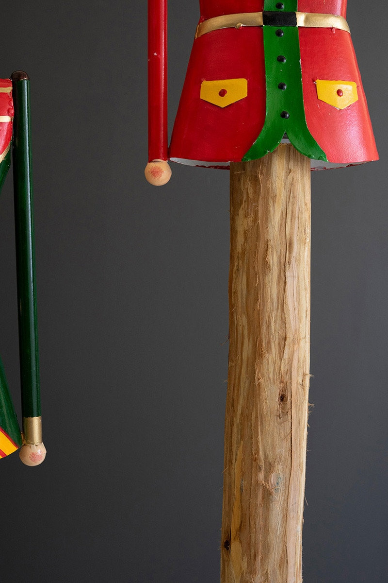  Painted Metal And Wood Nutcracker Figures Set Of 2 – 48" H Freestanding Holiday Decor