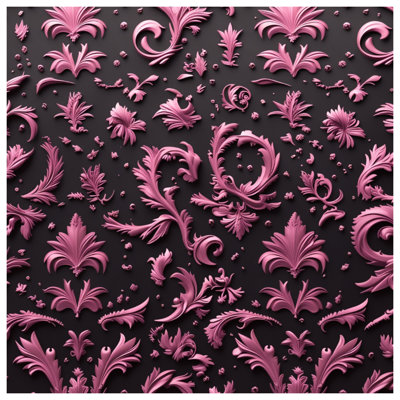 Édredon rose à motif floral baroque
